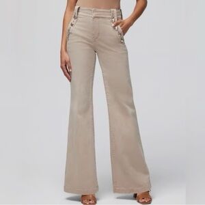 White House Black Market Tan Khaki Flare Pants